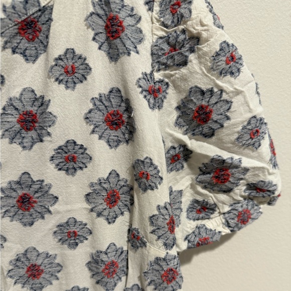 Loft Side Tie Medallion Block Print midi Dress size 4 - Picture 8 of 11